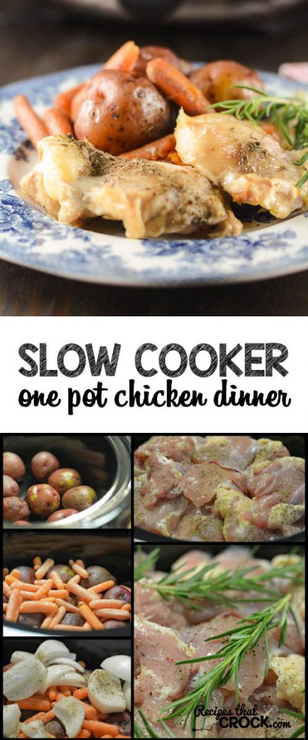 Slow Cooker One Pot Chicken Dinner: Delicious one pot crock pot meal!
