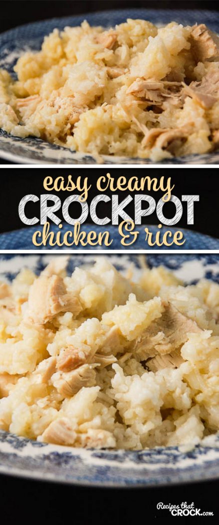 Easy Creamy Crock Pot Chicken and Rice - Recipes That Crock!